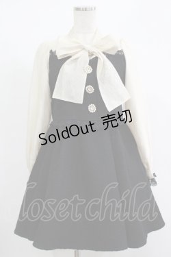 画像1: Rojita / ビジュボウタイリボンツイードワンピース Free ブラック/ベージュ H-25-12-10-029-LO-OP-NS-ZH