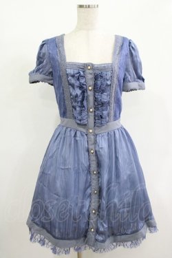 画像1: axes femme / ストライプワンピース M ブルー H-25-12-10-030-AX-OP-NS-ZH