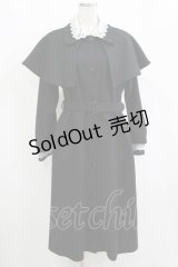 melume / maki/レース襟2wayケープコート M ブラック H-25-12-10-035-GO-CO-NS-ZH