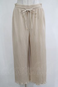 axes femme / カット素材プリーツパンツ M ベージュ H-25-12-10-038-AX-PA-NS-ZH