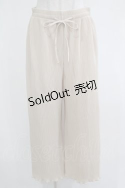 画像1: axes femme / カット素材プリーツパンツ M ベージュ H-25-12-10-038-AX-PA-NS-ZH