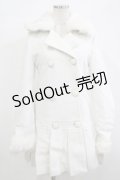 DearMyLove / ファー襟コート M ホワイト H-25-12-10-040-EL-CO-NS-ZH