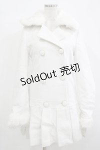 DearMyLove / ファー襟コート M ホワイト H-25-12-10-040-EL-CO-NS-ZH