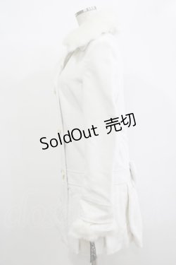 画像2: DearMyLove / ファー襟コート M ホワイト H-25-12-10-040-EL-CO-NS-ZH
