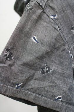 画像4: PINK HOUSE / ベアー織りフードジップ半袖シャツ M グレー H-25-12-10-042-LO-BL-NS-ZH