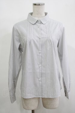 画像1: F i.n.t / ロゴリボンタイ付きピンタックブラウス Free OFF×BL H-25-12-10-043-CA-BL-NS-ZH