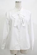 Fi.n.t / ロゴ刺繍ボウタイ長袖ブラウス Free OFF WHITE H-25-12-10-045-CA-BL-NS-ZH