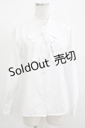 Fi.n.t / ロゴ刺繍ボウタイ長袖ブラウス Free OFF WHITE H-25-12-10-045-CA-BL-NS-ZH