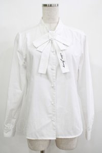 Fi.n.t / ロゴ刺繍ボウタイ長袖ブラウス Free OFF WHITE H-25-12-10-045-CA-BL-NS-ZH