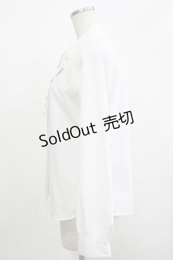 画像2: Fi.n.t / ロゴ刺繍ボウタイ長袖ブラウス Free OFF WHITE H-25-12-10-045-CA-BL-NS-ZH