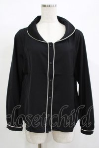 an another angelus / パイピング使いショールカラーブラウス Free BLACK H-25-12-10-046-CA-BL-NS-ZH