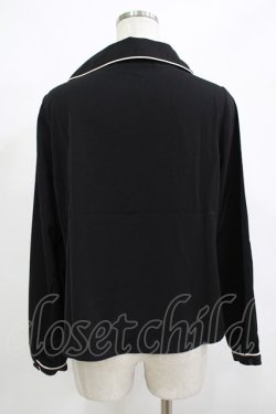 画像3: an another angelus / パイピング使いショールカラーブラウス Free BLACK H-25-12-10-046-CA-BL-NS-ZH