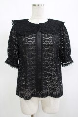 m petit by misako / TT* AOKレースブラウス M ブラック H-25-12-10-047-LO-BL-NS-ZH