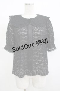 m petit by misako / TT* AOKレースブラウス M ブラック H-25-12-10-047-LO-BL-NS-ZH