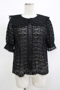 画像1: m petit by misako / TT* AOKレースブラウス M ブラック H-25-12-10-047-LO-BL-NS-ZH