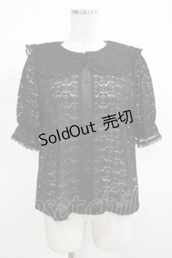 画像1: m petit by misako / TT* AOKレースブラウス M ブラック H-25-12-10-047-LO-BL-NS-ZH