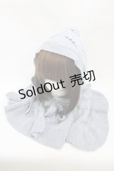 merry jenny / ケープカラーニットフーディー  ブルー H-25-12-10-1001-LO-AC-KB-ZH