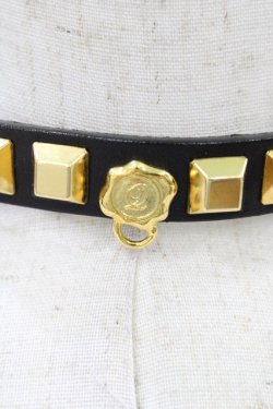 画像2: Q-pot. / レザーチョーカー  ブラック×ゴールド H-25-12-10-1005-QP-AC-KB-ZH