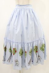 Emily Temple cute / Painting Roseロングスカート  サックス H-25-12-10-1035-ET-SK-KB-ZH