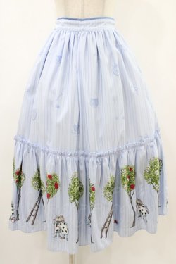 画像1: Emily Temple cute / Painting Roseロングスカート  サックス H-25-12-10-1035-ET-SK-KB-ZH