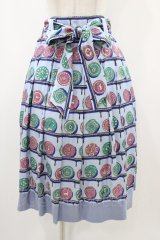 Jane Marple Dans Le Salon / Dish＆Dishミディスカート  ブルーグレイ H-25-12-10-1036-JM-SK-KB-ZH