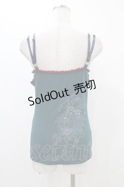 画像2: Ozz oneste / チャイナレースアップキャミソール  グリーン×ネイビー×レッド H-25-12-10-1044-OO-TO-KB-ZH