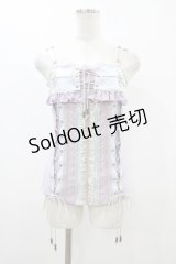 Ozz oneste / チャイナレースアップキャミソール  ラベンダー×サックス×グレー H-25-12-10-1045-OO-TO-KB-ZH