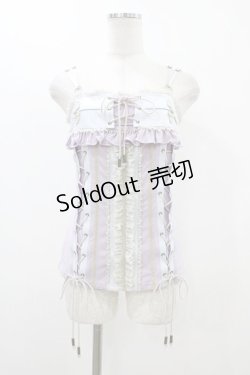 画像1: Ozz oneste / チャイナレースアップキャミソール  ラベンダー×サックス×グレー H-25-12-10-1045-OO-TO-KB-ZH