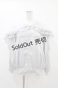 merry jenny / ribbonセーラーサテンブルゾン  ブルー H-25-12-10-1046-LO-JA-KB-ZH