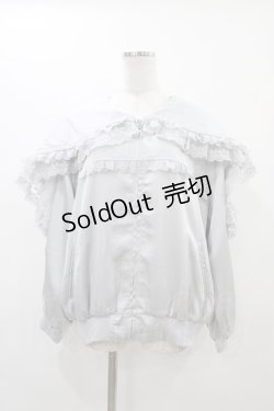 画像1: merry jenny / ribbonセーラーサテンブルゾン  ブルー H-25-12-10-1046-LO-JA-KB-ZH