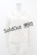 MILK / リボンカーディガン  アイボリー×ピンクリボン H-25-12-10-1049-ML-TO-KB-ZH