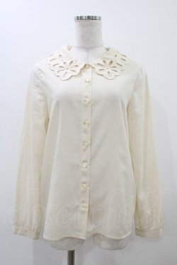 画像1: Jane Marple / フラワーアイレットカラーのブラウス  アイボリー H-25-12-10-1051-JM-BL-KB-ZH