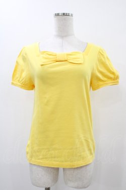 画像1: Jane Marple / リボンパフカットソー  イエロー H-25-12-10-1052-JM-TO-KB-ZH