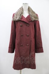 axes femme / ファーカラードットコート  ボルドー H-25-12-10-1055-AX-CO-KB-ZH