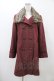 画像1: axes femme / ファーカラードットコート  ボルドー H-25-12-10-1055-AX-CO-KB-ZH (1)