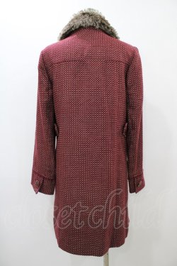 画像2: axes femme / ファーカラードットコート  ボルドー H-25-12-10-1055-AX-CO-KB-ZH