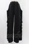 Qutie Frash / レオパード切替ワイドパンツ  ブラック H-25-12-10-1011-QU-PA-KB-ZH