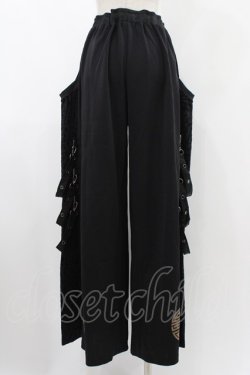 画像2: Qutie Frash / レオパード切替ワイドパンツ  ブラック H-25-12-10-1011-QU-PA-KB-ZH