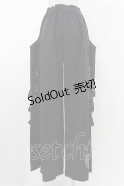 画像2: Qutie Frash / レオパード切替ワイドパンツ  ブラック H-25-12-10-1011-QU-PA-KB-ZH