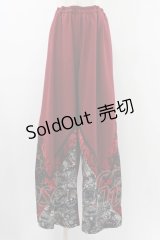 Qutie Frash / チャイナワイドパンツ  レッド H-25-12-10-1012-QU-PA-KB-ZH
