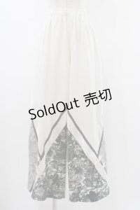 Qutie Frash / チャイナワイドパンツ  ホワイト H-25-12-10-1013-QU-PA-KB-ZH