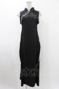 Qutie Frash / チャイナスリットワンピース  ブラック H-25-12-10-1015-QU-OP-KB-ZH
