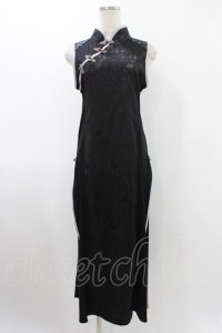 Qutie Frash / チャイナスリットワンピース  ブラック H-25-12-10-1015-QU-OP-KB-ZH