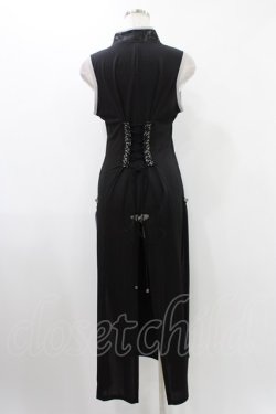 画像2: Qutie Frash / チャイナスリットワンピース  ブラック H-25-12-10-1015-QU-OP-KB-ZH