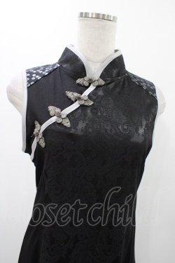 画像4: Qutie Frash / チャイナスリットワンピース  ブラック H-25-12-10-1015-QU-OP-KB-ZH