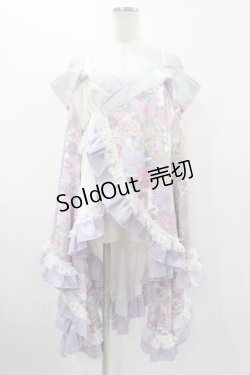 画像1: Qutie Frash / オフショル着物カーデ  ライトパープル H-25-12-10-1018-QU-TO-KB-ZH