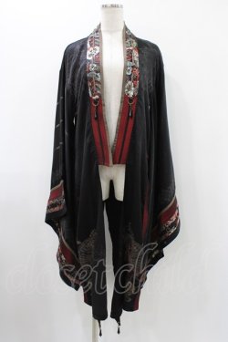 画像1: Ozz oneste / 彼岸刀刺繍羽織  黒 H-25-12-10-1019-OO-JA-KB-ZH