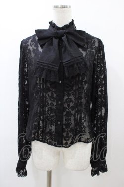 画像1: Moi-meme-Moitie / タイニーローズレースリボンブラウス 9号 ブラック H-25-12-10-1020-MO-BL-KB-ZH