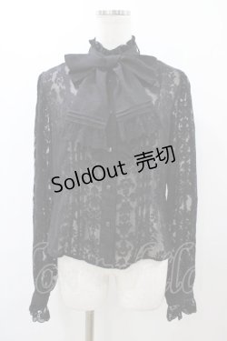 画像1: Moi-meme-Moitie / タイニーローズレースリボンブラウス 9号 ブラック H-25-12-10-1020-MO-BL-KB-ZH