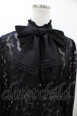 画像4: Moi-meme-Moitie / タイニーローズレースリボンブラウス 9号 ブラック H-25-12-10-1020-MO-BL-KB-ZH